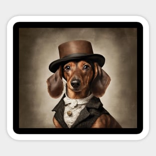 Victorian Dog Portrait Cute Sticker